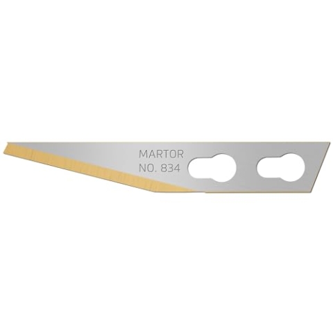 MARTOR 100 x GRAFIKKLINGE, Ersatzklingen Grafikmesser, Bastelmesser, Skalpell, 5,7 mm, Scharf, TIN-beschichtet, NR. 834