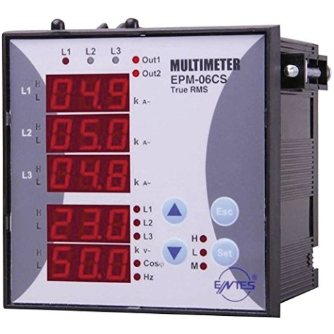 ENTES® epm-06 – 96 Messgerät-Panels ac-multimeter Spannung Strom-Stunden-Ausübung hours insgesamt