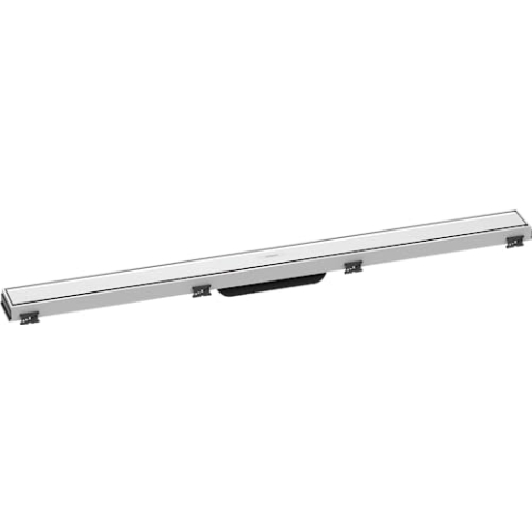 hansgrohe Fertigset Duschrinne RainDrain Match, Abflussrinne 900mm, Bodenablauf Dusche mit höhenverstellbarem Rahmen, Weiß