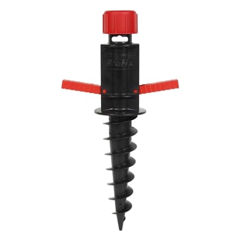 Alberts 860486 Einschraub-Bodenhülse | für alle Standrohre von Ø17 bis 33 mm geeignet | Kunststoff, schwarz/rot | Länge 400 mm | 10er Set