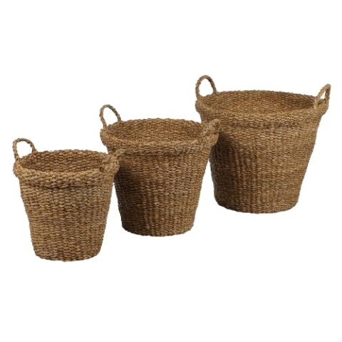 NATURAL LIVING " 3ER-SET GABY-KÖRBE" AUS MEERESALGEN S:D33CM M:D42CM L:D50CM