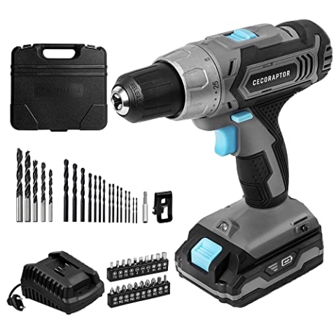 Cecotec Bohrmaschine CecoRaptor Perfect Drill 2020 Advance. 20 V 2.000 mAh Akku, DC 775 Motor, Leerlaufdrehzahl 0-400 / 0-1.550 U/min, max. Drehmoment 46 Nm mit 25+1 Drehmomentstufen