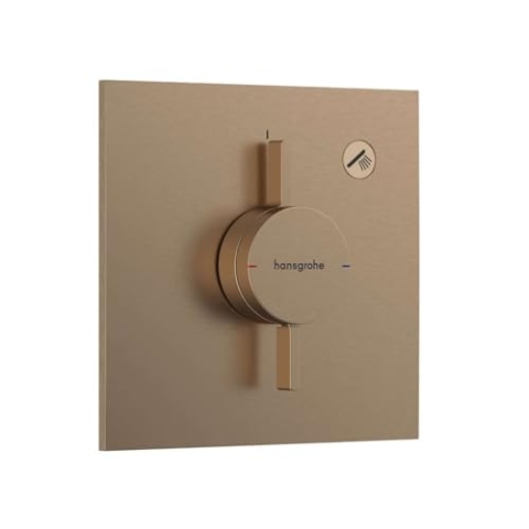 hansgrohe DuoTurn E - Duscharmatur Unterputz für 1 Verbraucher, Mischbatterie Dusche eckig, Einhebelmischer für iBox universal 2, Brushed Bronze
