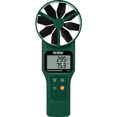 Extech CFM/CMM Anemometer/Psychrometer mit großem Flügelrad, 1 Stück, AN310