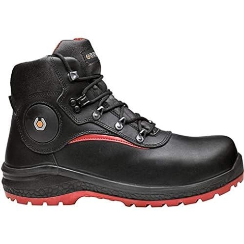 BASE Protection, BE-Stone Sicherheitsschuhe für Damen und Herren, Schwarz und Rot, Größe 43