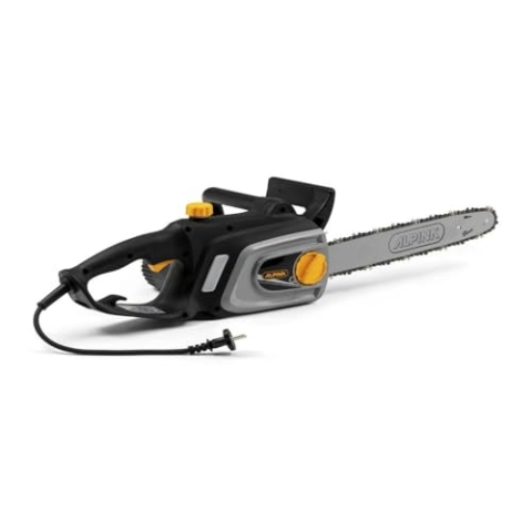 Alpina Elektro-Kettensäge ACS 180 E (14"), Für Holzschneidearbeiten, Schneidschiene von 35 cm (14''), 1800 W, Kettengeschwindigkeit 10 m/s, Seitenspannung, Autom. Ölpumpe, Hand- und Trägheitsbremse