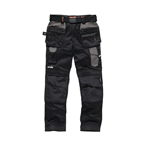 Scruffs Arbeitshose mit Holstertaschen „Pro Flex“, schwarz 46L / 94 (T54774)