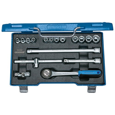 GEDORE Steckschlüssel-Satz 3/8 Zoll, 17-teilig 6-kant 6-19 mm, 1 Stück, 30 GMU-3