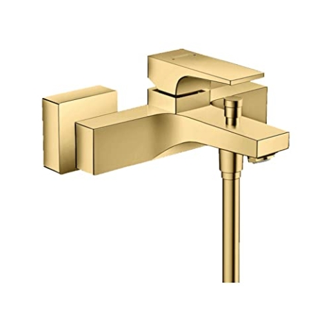 hansgrohe Wannenarmatur Metropol, Aufputz Einhebel-Wannenmischer, Polished Gold Optik
