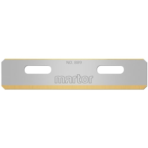MARTOR Injektorklinge Nr. 889 (100 Stück) - Rostfreier Stahl mit TiN-Beschichtung - Abgerundete Spitzen für Sicherheit - 2-seitiger Schliff - Ersatzklinge