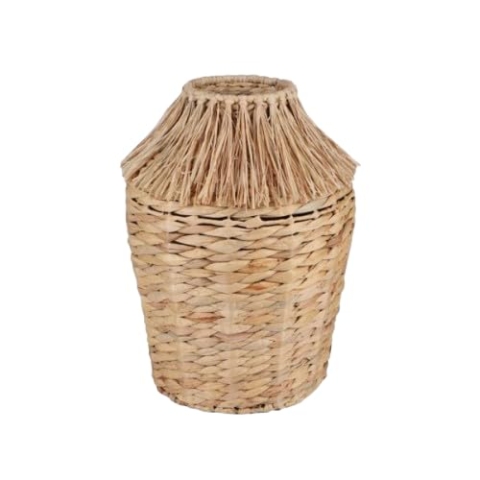 NATURAL LIVING "KORB AUS WASSERHYAZINTHE" UND BAST DURCHM. 28CM XH36CM