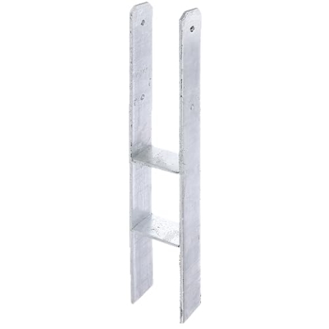 Alberts 208448 H-Pfostenträger | feuerverzinkt | lichte Breite 116 mm | Gesamthöhe 800 mm | Materialstärke 8 mm