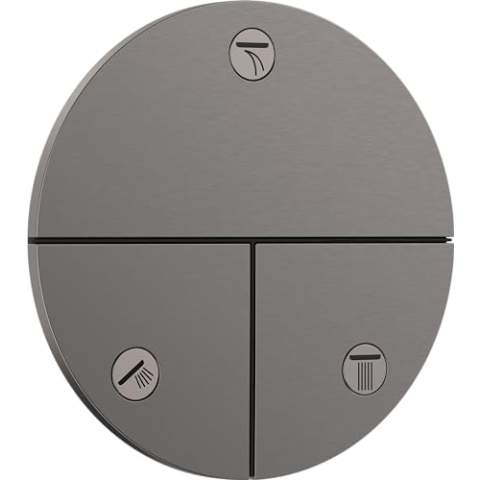 hansgrohe ShowerSelect Comfort S - Ventil für Unterputz-Montage von ShowerSelect Comfort Thermostaten (3 Verbraucher), Brushed Black Chrome