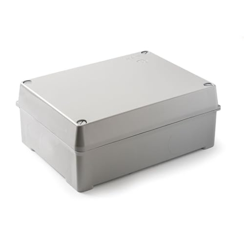 FAMATEL – Wasserdichte Abzweigdose IP55 | Druckdeckel | Ohne Kegel | 310x240x125 | Grau