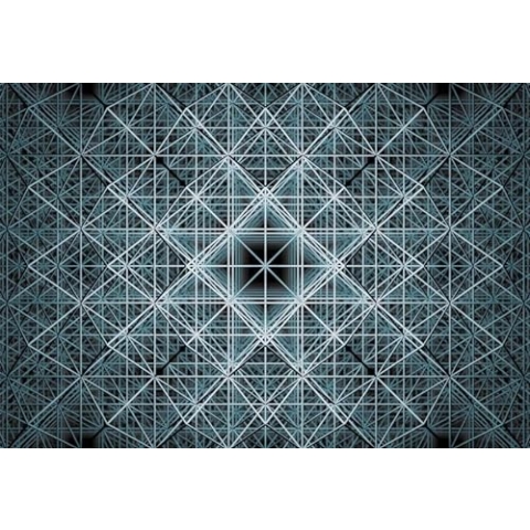 Komar Vlies Fototapete MATRIX | 368 x 248 cm | Tapete, Wand Dekoration, 3D Design, Abstrakt, Geometrie, Modern, Schlafzimmer, Wohnzimmer | XXL4-061