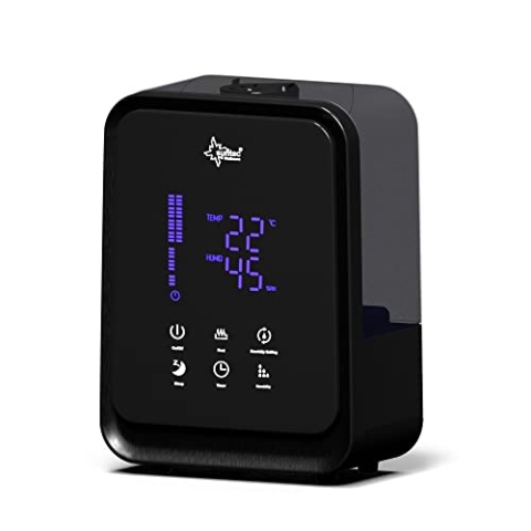 SUNTEC Ultraschall Luftbefeuchter Monsun 6000 black | Aroma Diffuser mit 4,5 l Wasser Tank | Raumbefeuchter bis ca 50 m2 | Vernebler mit 3 Nebelstufen und Timer | besonders leise
