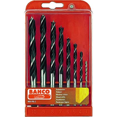 Bahco 460-PB-2 Holzspiralbohrer Set 8-teilig in Kunststoffbox, 0 W, 0 V