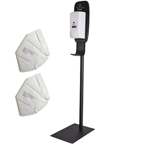 IKRA Touchless Care 2in1 Desinfektionsmittelständer & Seifenspender, inkl. 2x FFP2 Masken