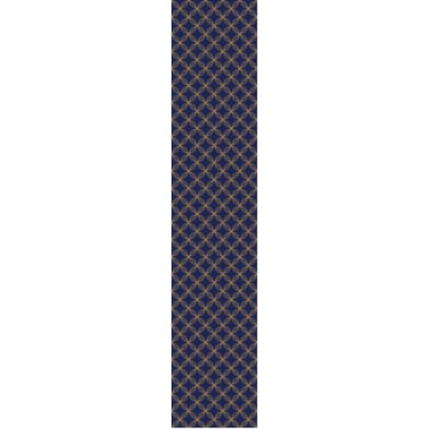 Ambiance Sticker Vliestapete, vorgeklebt, Rolle, Retro, Ornamente, Marineblau und Gelb, dekorativ, 1 Rolle mit 300 x 60 cm (H x B)