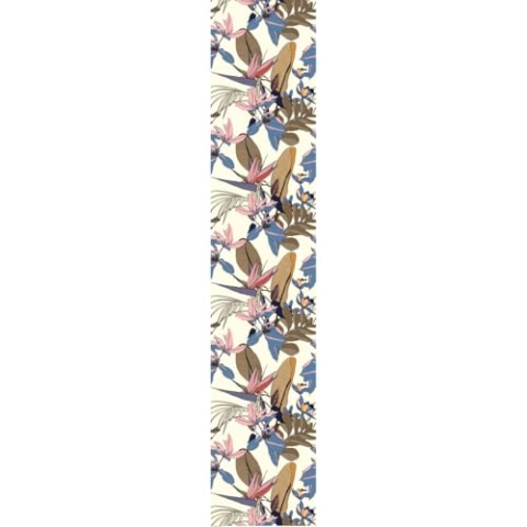 Ambiance Sticker Vliestapete, vorgeklebt, Rolle, tropisch, gelb, Bananenblätter und Paradiesblüten, selbstklebend, dekorativ – 1 Rolle à 300 x 60 cm
