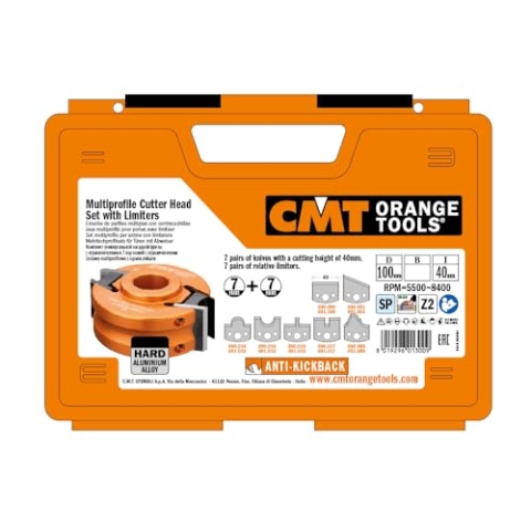 CMT Orange Toos 693.013.05-7-Teiliges Aluminium-Multiprofilset mit Abweiser D=100X40 F=35