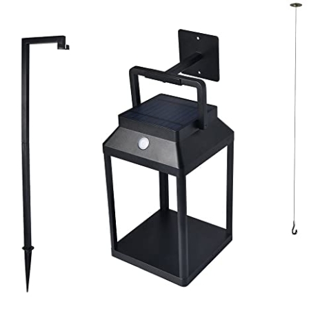 Lumisky LED-Laterne aus Metall, Hybrid, solarbetrieben, wiederaufladbar, mit Zubehör, Altea, Höhe 25 cm