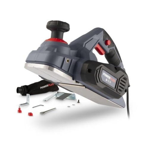 Powerplus Hobel POWE80030 Hobelmaschine mit 900W Leistung und Seitenführung - Elektrohobel mit Breiteneinstellung & Auffangbeutel - Inkl. 2 Messer und Aufbewahrungskoffer