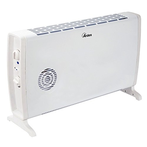 ARDES - AR4C05 Elektrischer Heißkonvektor SMOOTHY 1700/2000W, Elektrischer Heizer zum Heizen von Haus und Büro, Heizlüfter mit Thermostat, Heißluftkonvektor 3 Leistungsstufen, weiß