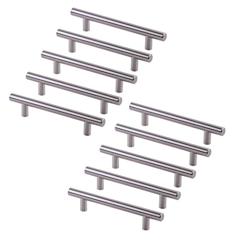 Emuca 9164051 Griffe für Möbelstück Durchmesser Ø12mm, CC 320mm, Stahl, Nickel satiniert, 10 Stück