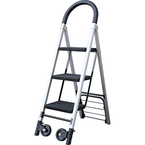 Pavo Sackkarre mit 3 stufiger Leiter, aus Alumium und platzsparend klappbar, 8040902