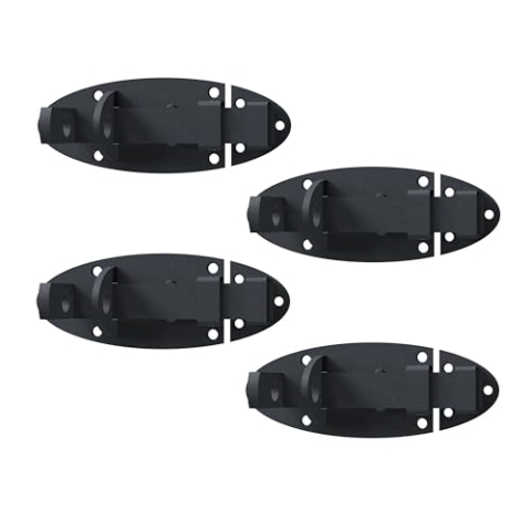 Alberts 839093 Schlossriegel Ovado | mit flachem Griff | verzinkt, graphitgrau kunststoffbeschichtet | Platte 90 x 44 mm | 4er Set