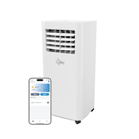 Suntec Wellness Mobiles Klimagerät CoolFixx 2.0 Eco R290 APP – Klimaanlage mobil und leise mit Smart App Steuerung – Entfeuchter für Räume bis 25 qm –, Mit Wifi