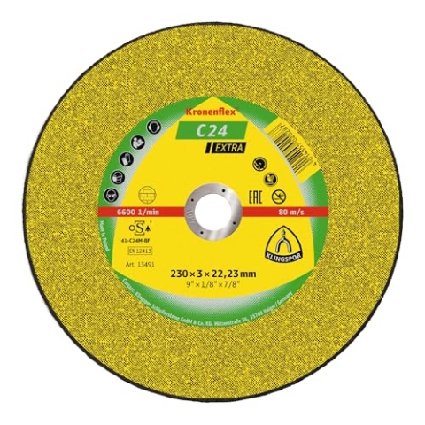 Klingspor 13491 C 24 EX, Trennscheibe, Verpackungseinheit 25, 230X3X22,23, G, 25