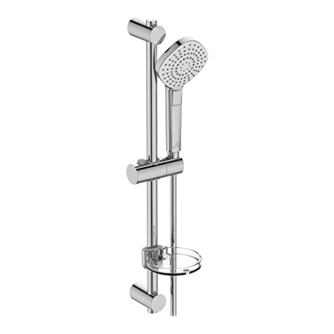 Ideal Standard Duschset mit Evo Diamond Multi-Sprühmuster, Duschkopf, 600 mm Stange und 1,75 m Schlauch, B2621AA, Chrom