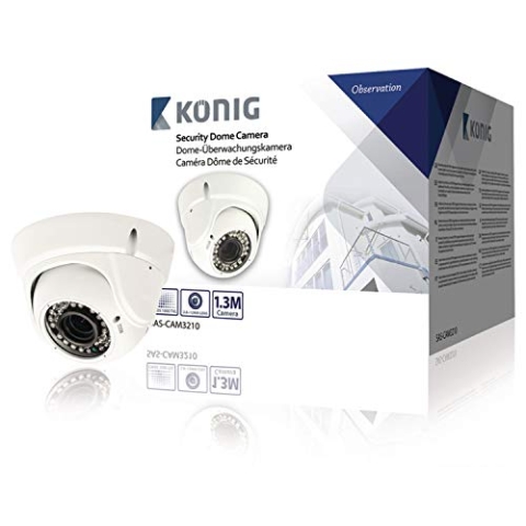 König SAS-CAM3210 Dome-Überwachungskamera mit Zoomobjektiv weiß