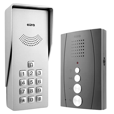 Türsprechanlage Gegensprechanlage Eura Adp-38A3 Entra Graphite, Freisprechstelle, Kombinationsschloss, 4 Draht