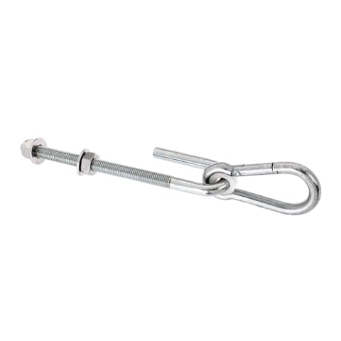 Alberts 843021 Schaukelhaken Durchschrauben | galvanisch verzinkt, Dickschichtschutz | Länge 200 mm | Gewinde M12 | 10er Set, Silber