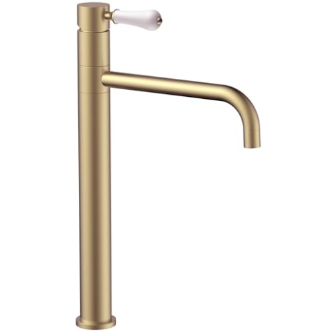Rea Einhebel-Waschtischarmatur Serra High Brushed Gold, Messing, Modernes Design - 23,5X5X36,5CM