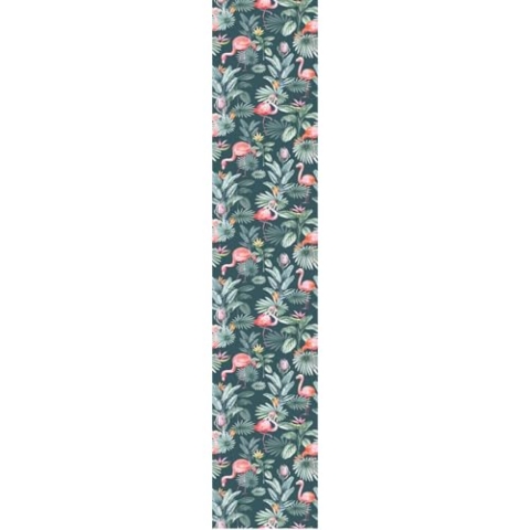 Ambiance Sticker Vliestapete, vorgeklebt, Rolle, tropische Vögel, Rosa und Paradiesblumen, selbstklebend, dekorativ – 1 Rolle à 300 x 60 cm