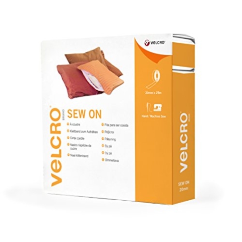 Velcro VEL-EC60288 Sew on Tape beige-Klettband zum Aufnähen Haft und Flauschteil (BxL) 25 Meter, 20mm x 25m