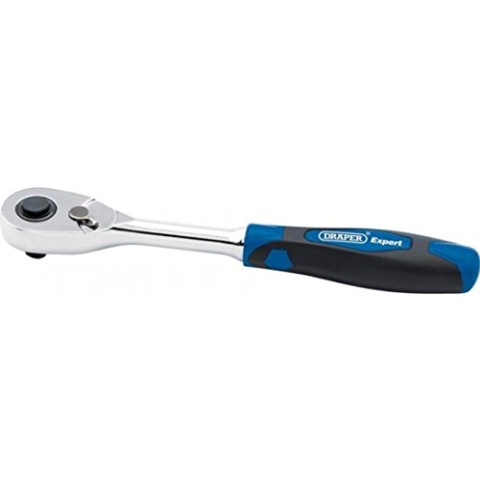 Draper Expert Sq. Niedrigprofil Hebel-Umschaltknarre mit Weichem Griff, 60-Zahn 0,64 cm (1/4 Zoll)