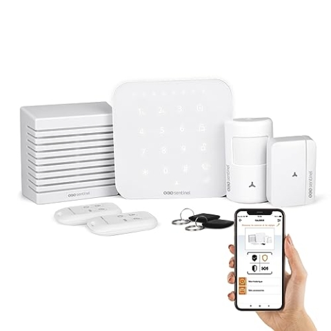 SCS Sentinel, SAL0059, Wireless Alarm Kit Connected Wi-Fi and GSM 4G,Enthält 1 Alarm, 1 Wireless Bewegungsmelder, 1 Wireless Öffnungsmelder und 1 Sirene, KitAlarm