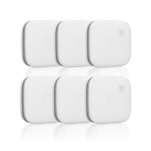 Smartwares Interkonnektierbarer Rauchmelder 6er-Pack - Kopplung von bis zu 24 Meldern - 5-Jahres-Batterie - Optischer Sensor - Leuchtanzeige - Testknopf - Geräuschlose Funktion - FSM-11656