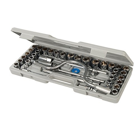 Silverline SS39 Steckschlüssel, 1/2-Zoll-Antrieb, metrisch/AF, 42-tlg.
