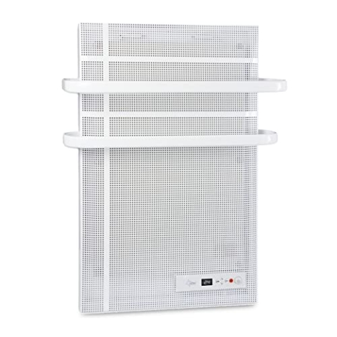 SUNTEC Bad Heizung Elektrisch mit 2-fach Handtuchhalter | Elektrische Infrarotheizung für Räume bis 15 m2 | Wandmontage | stufenlos regulierbares Thermostat | energiesparend | Heat Supreme