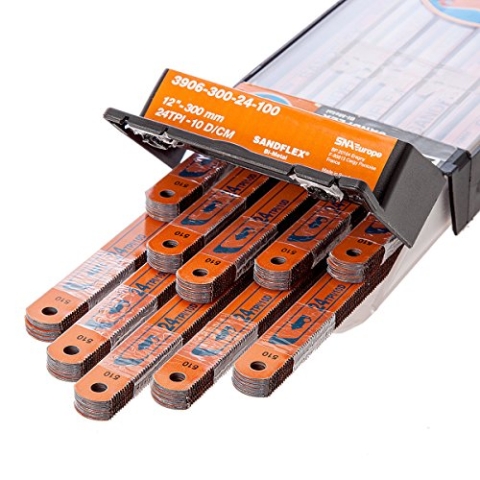 Bahco Belzer Sägeblätter Metall für Bügelsäge 300 mm/24 Zähne, 100 Stück