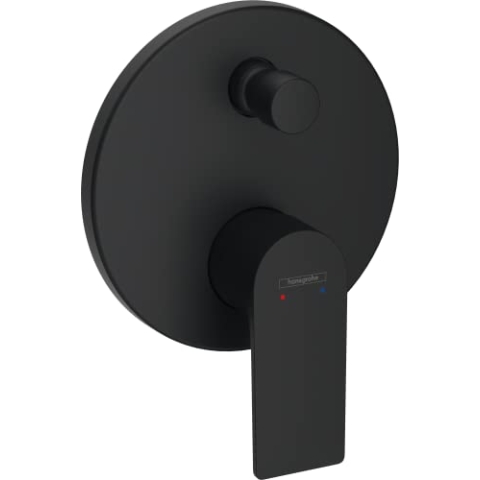 hansgrohe Wannenarmatur Rebris E, Unterputz Badarmatur für 2 Funktionen, Mattschwarz