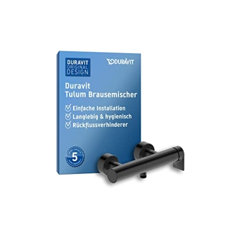 Duravit Tulum Duscharmatur Aufputz für 1 Verbraucher, Einhebel-Brausemischer mit Keramikmischsystem, Schwarz Matt