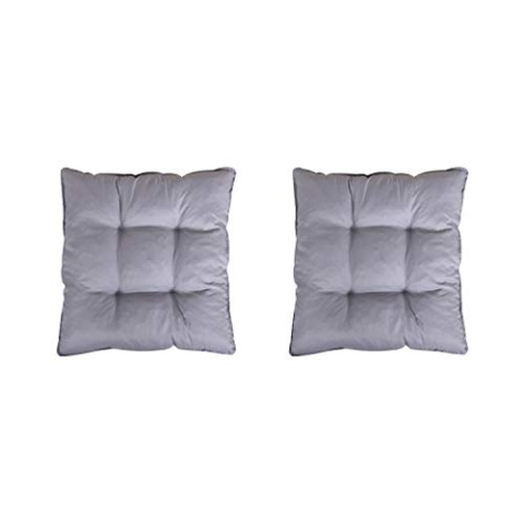 Ambientehome 2er Set Loungekissen, grau, ca 60 x 60 x 10 cm, Polsterkissen Polyrattan Lounge Ersatzkissen