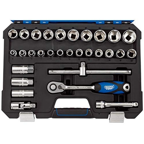 DRAPER h30mn/SG 1/5,1 cm SQ. DR. metrisch Socket Set (30 Stück), blau